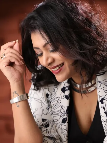 A candid moment with Kashish Duggal. Capturing genuine laughter and smiles is key to creating a portfolio that feels authentic and relatable.