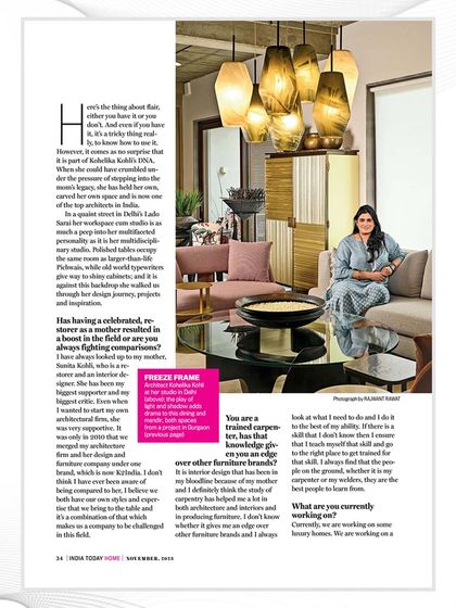 A feature in India Today Home exploring my journey as a creative force. I reflect on my projects, inspirations, and the fusion of my architectural vision with my hands-on carpentry expertise.