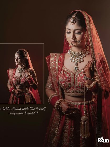 A beautiful collage that captures the essence of a bride's beauty. The main portrait is soft and romantic, highlighting her features under the veil, perfectly illustrating the quote, "A bride should look like herself, only more beautiful."