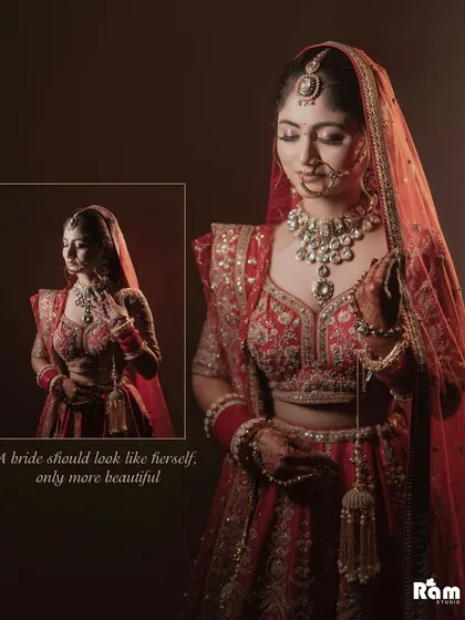 A beautiful collage that captures the essence of a bride's beauty. The main portrait is soft and romantic, highlighting her features under the veil, perfectly illustrating the quote, "A bride should look like herself, only more beautiful."