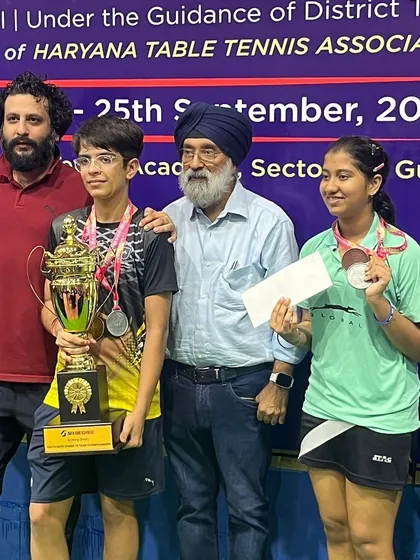 A proud moment for the entire Ignite family at the Haryana State Table Tennis Championship awards ceremony. Our players of different age groups showcasing their hard-earned medals and trophies.