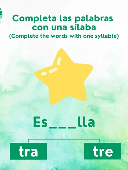 Complete the Spanish word for star. Is it 'Estrella' or 'Estrelle'? This helps with vowel sounds.