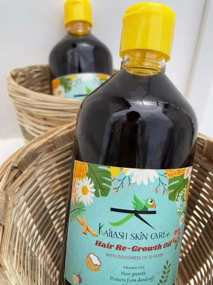 For my regular customers who just can't get enough, I also offer my Hair Re-Growth oil in large 500ml bottles. This is pure, organic, and natural hair food, made with traditional methods to give you the best results.