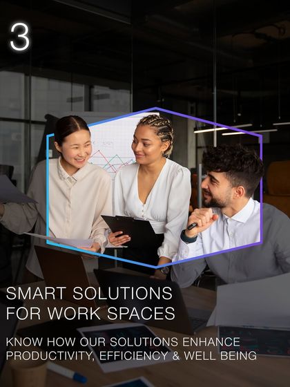 Our smart solutions for workspaces are designed to improve productivity and efficiency. Automated environments reduce distractions and manual adjustments, allowing your team to focus on what matters most.