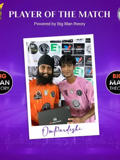 Om Pardeshi, recognized as Player of the Match.