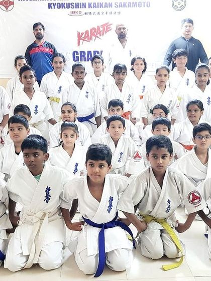 The students of our dojo after a successful grading event. Each belt is earned, never given.