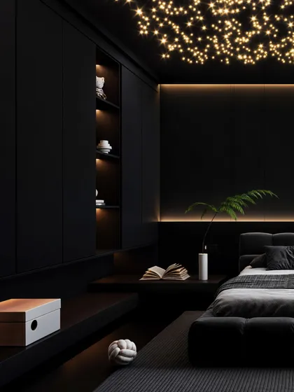 This minimalist angle focuses on the clean lines and the interplay of light and shadow in the dark space.