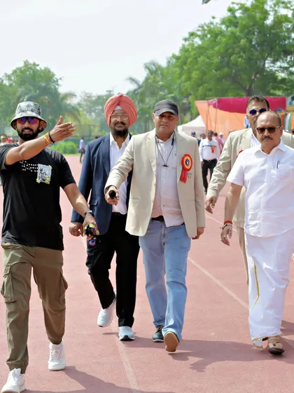 Guiding dignitaries and officials along the track during the Khelo Masters Games. I coordinate with all stakeholders to ensure the event runs smoothly.
