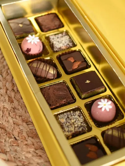 A detailed close-up of the desserts in my Fusion Treat Box, showing the intricate details on each piece.