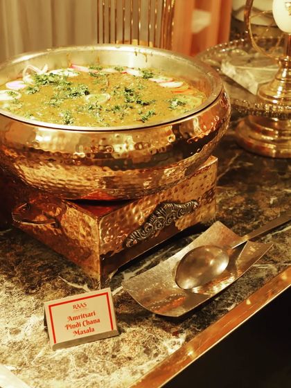 A taste of Punjab with my Amritsari Pindi Chana Masala. This hearty and spicy chickpea curry is cooked with traditional spices and served in a beautiful copper pot to keep it warm.