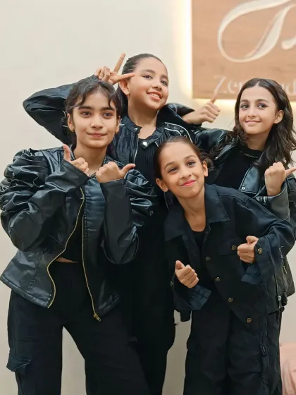 All smiles and confidence! Our students are ready for their performance at Zen Studio. We train them not just in dance but also in stage presence and professionalism.