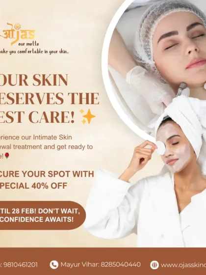 Your skin deserves the best care. Our Intimate Skin Renewal treatment helps you feel confident and comfortable. Secure your spot with our special 40% discount, available for a limited time.