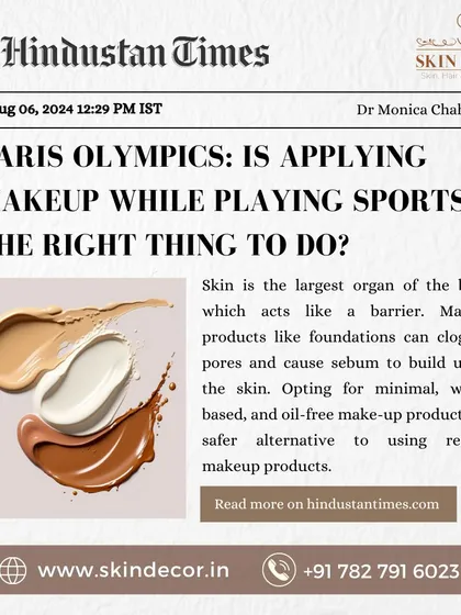 Is it okay to wear makeup while playing sports? I shared my dermatological perspective on this topic for the Hindustan Times during the Paris Olympics, focusing on how to protect your skin while being active.