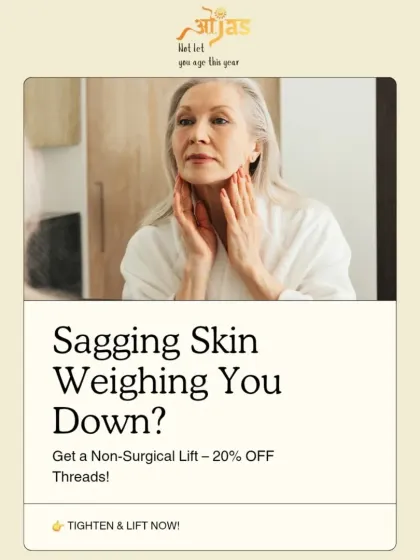 Sagging skin can feel heavy and age your appearance. We offer non surgical lifts with Threads to tighten and lift the skin, helping you feel more confident.