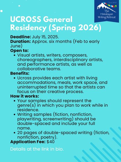 The Ucross General Residency provides visual artists, writers, composers, and other creatives with living accommodations, meals, and uninterrupted time to focus on their work.