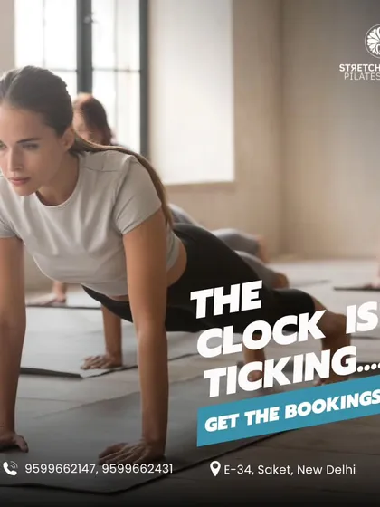 "The clock is ticking" creates a sense of urgency for potential clients to book their sessions and start their transformation.