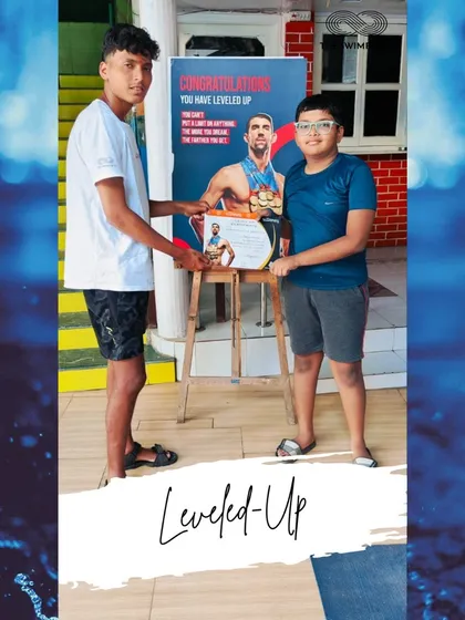 Another swimmer levels up! We love celebrating the dedication and progress of our students as they advance through our program.