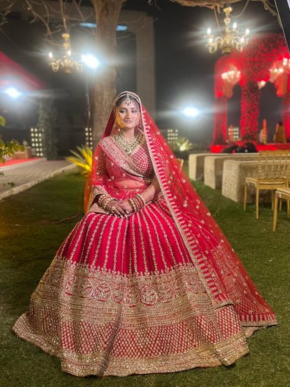 A final look at this stunning bride. The combination of her red lehenga and my signature glowing makeup is a match made in heaven.