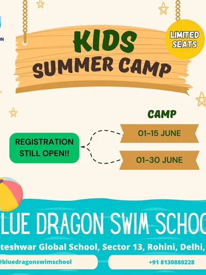 Our Kids Summer Camp registration is open. This graphic outlines the camp dates for our 15 and 30 day sessions, making it easy for parents to plan their child's summer activities.