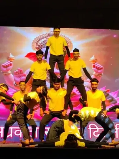 This is a glimpse of the incredible skill and teamwork our students develop. This human pyramid formation was part of a performance at Talkatora Stadium, showcasing advanced acro yoga and the power of community.