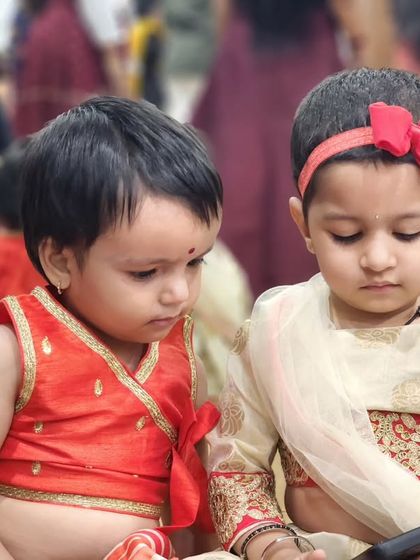 Even our youngest members got into the festive spirit. These two little ones, dressed in their traditional outfits, stole the show at our Garba Night.