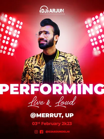 A poster from a gig in Meerut, Uttar Pradesh. I am a popular choice for events in cities across UP.
