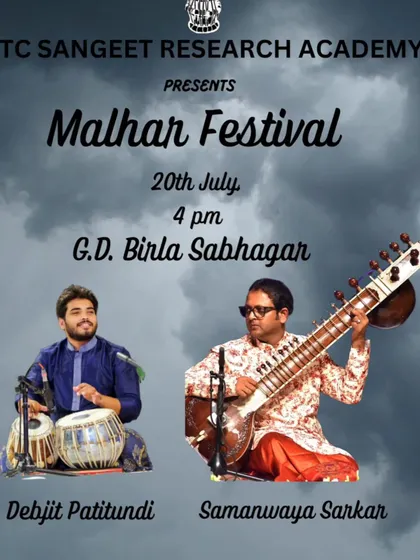 The poster for the Malhar Festival, organized by ITC Sangeet Research Academy, where I performed with my dear elder brother Samanwaya Sarkar da.