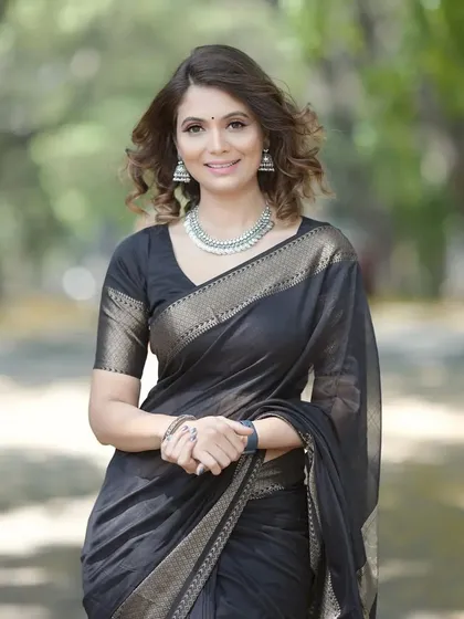 A perfect Women's Day post featuring the talented Shwetha Prasad in our saree. We are so proud to have strong, inspiring women wear our creations.