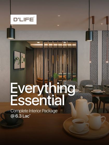 Everything essential for your home. My complete interior packages, starting at 6.3 Lac, provide everything you need for a stylish and functional space.