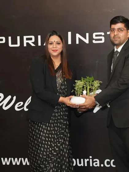Receiving a token of gratitude from the institute for conducting the seminar. It is a privilege to collaborate with educational institutions that prioritize social and legal awareness.