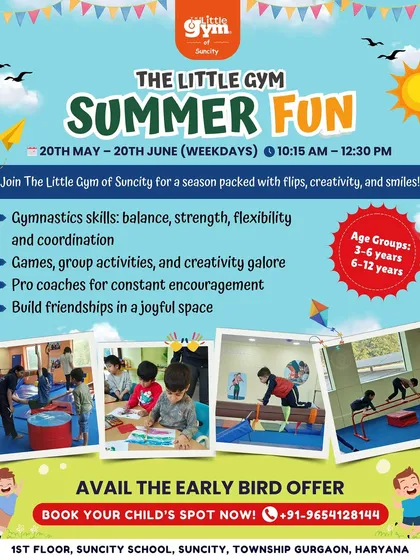My Summer Fun camp is a parent's answer to the long school break. This poster details the mix of gymnastics, creative projects, and group games I offer for children aged 3 to 12.