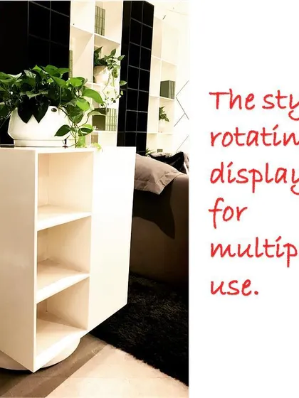 This stylish rotating display unit is perfect for multipurpose use. It can serve as a bookshelf, a room divider, or a corner display, offering a smart and flexible storage solution for any office or home.