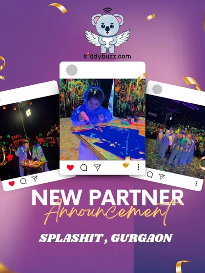 Unleash your child's creativity with our new partner, Splashit in Gurgaon! This colorful adventure offers a unique painting experience. Get 25% off when you book through Kiddybuzz.