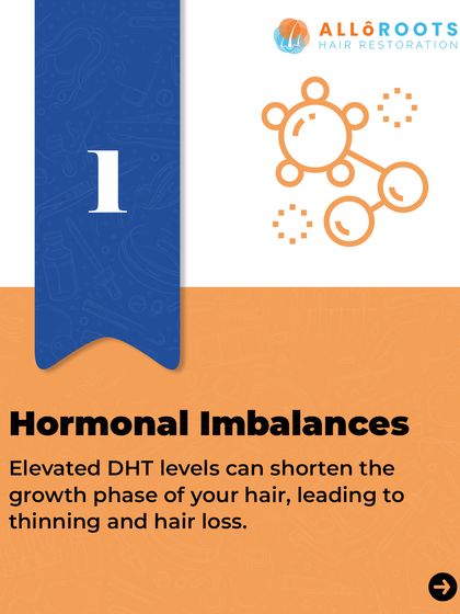 Hormonal imbalances are a primary factor in hair loss. Elevated levels of DHT, the active form of testosterone, can shorten the growth phase of your hair, leading to progressive thinning and loss.