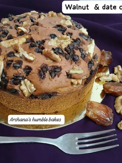 A healthy and delicious walnut and date cake, made without any refined sugar.