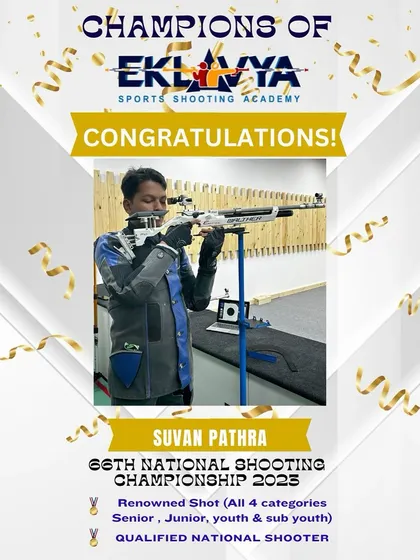 Well done to our rifle shooter Suvan Pathra for securing the Renowned Shot position across four categories and qualifying as a national shooter at the 66th National Shooting Championship.