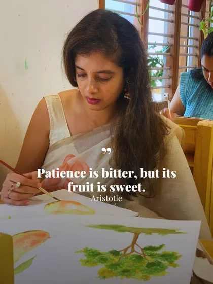 "Patience is bitter, but its fruit is sweet." We nurture not just technique but also the quiet discipline required for art. This image captures a student deep in focus, embracing the patient process of creation.