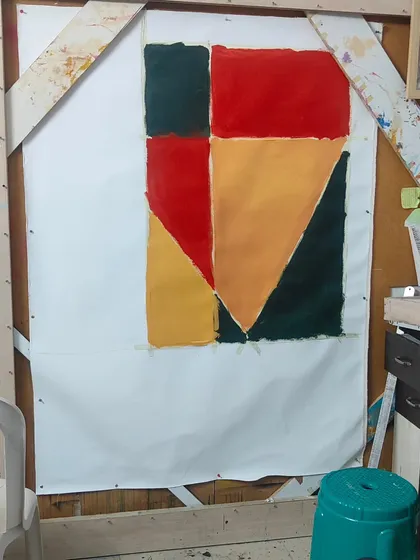 This is the start of a series on the concept of "Space." I use abstract geometric forms to ask questions about who owns space, who defines it, and who is excluded. All proceeds from this series will support social justice work.
