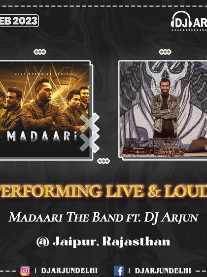 Teaming up with Madaari The Band for a live performance in Jaipur. Combining my tracks with a full band setup is a great way to elevate a wedding or corporate event.