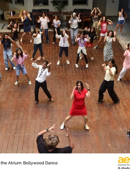Our community is built on shared experiences and joyful celebration. Events like our "Arts in the Atrium" Bollywood dance session bring students, parents, and staff together to connect, create, and embrace our host country's vibrant culture.