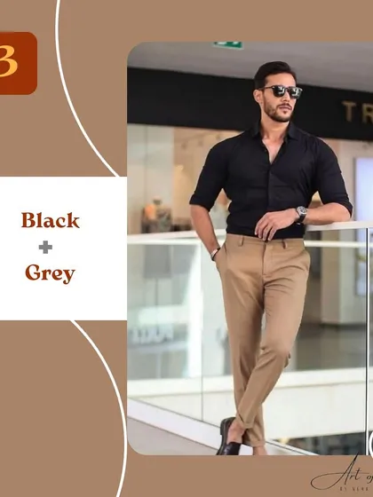 When in doubt, a monochrome black and grey outfit is always a winning choice. This combination is edgy, versatile, and works for almost any occasion.