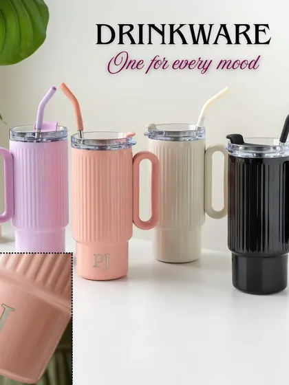 Meet your new favorite hydration partner. These ribbed tumblers come in a variety of gorgeous pastel shades and can be personalised with your initials for that extra special touch. They are perfect for keeping your drinks hot or cold for hours.