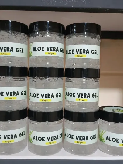 Stacks of our freshly made Aloe Vera Gel. I make sure to always have this wonderful product ready for you, as it's a must-have for every home.