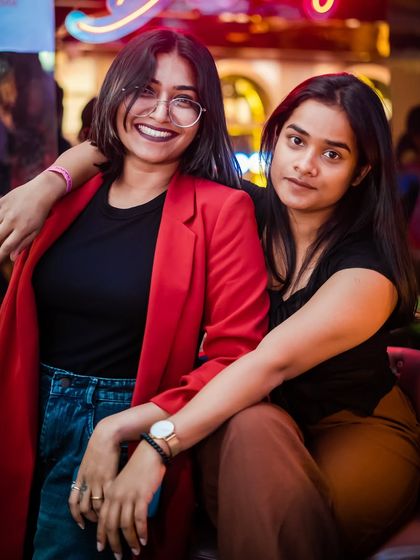 Friends enjoying their time together at one of our tables.