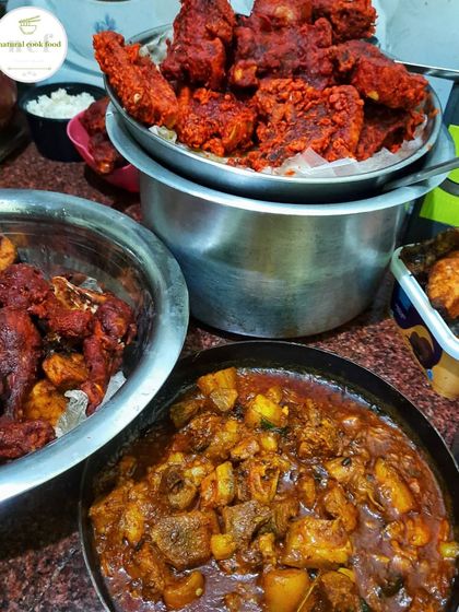 A spread of some of my favorites: pork with 'axone' (fermented soybean), pork ribs, and chicken drumsticks.