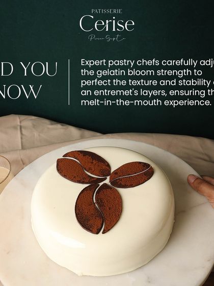 Did you know? Expert pastry chefs carefully adjust the gelatin bloom strength to perfect the texture and stability of an entremet's layers, ensuring that melt-in-the-mouth experience.