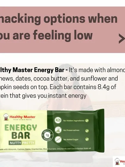 Feeling low? Our Nutty Pretty Energy Bar can give you an instant lift. Made with almonds, cashews, dates, and seeds, each bar contains 8.4g of protein for a quick energy boost.