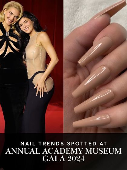 Long, squared nude nails are a celebrity staple. This look, inspired by the Kardashians, provides a clean and elongated silhouette that is always in vogue.