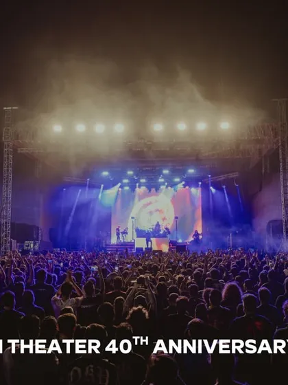 A recap image from the Dream Theater 40th Anniversary Tour in Bengaluru, capturing the scale of the outdoor festival stage.