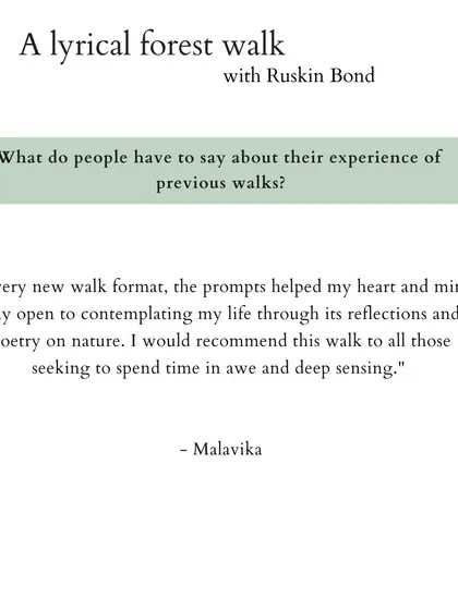 These are more reflections from people who have joined my walks. Their words speak to the soul-nourishing, meditative, and connecting power of blending poetry with nature. I am so grateful for their willingness to share their experiences.